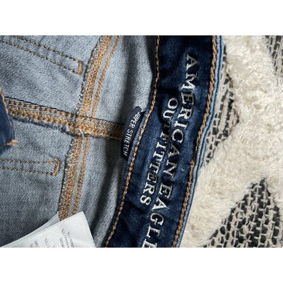 American Eagle Graffiti Jeggings Jeans Patches Scribble Distressed Size 0 - Picture 4 of 8